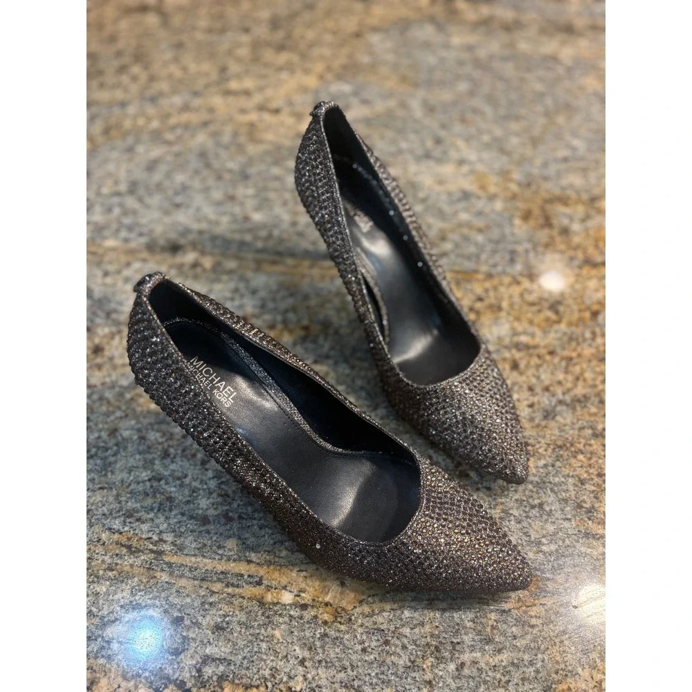 Michael Kors Womens Dorothy‎ Sparkle Glitter Stiletto Heels Pumps Shoes Size 8M
